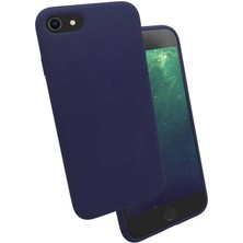 noktaks - Apple iPhone SE 2022 - Kılıf Soft Prüzsüz Renkli Silk Silikon - Lacivert