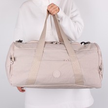 Bagacar UR6020 Bej Klinkır Kumaş Plaj Spor ve Seyahat Çantası