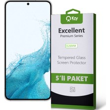 Kzy Samsung Galaxy S22 Temperli Ekran Koruyucu Kırılmaz Cam Ekonomik 5'li Paket