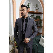 El Suit Koyu Gri Tasarım Takım Elbise