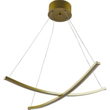 Ömür Avize Almira Gold Kasa Beyaz  Renkli Modern Ledli Ikili Avize