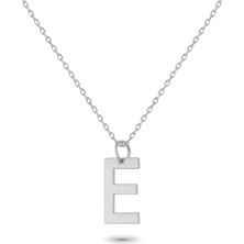 Glorria Gümüş E Harfi Kolye
