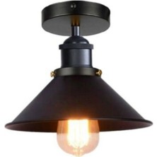 Mylights  Retro  Rustik Vintage Metal Avize Siyah Metal Tavan Plofonyer Armatür 