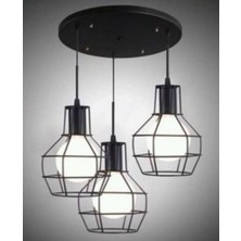 Mylights Retro Rustik Kafes Üçlü Sakıt Avize