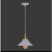 Mylights Etro Rustik  Mat Beyaz Tekli Sarkıt Avize En  22 cm