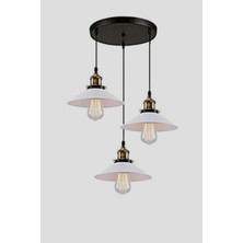 Mylights  Retro  Rustik Üçlü Metal Sarkıt Rustik Avize