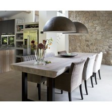 Mylights  50 cm  Retro Rustik Siyah  Içi Altın   Metal Sarkıt Avize