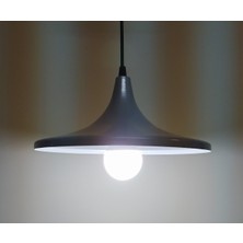 Mylights  Retro Beyaz  Siyah  Içi Beyaz Metal Sarkıt Avize 39