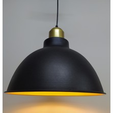Mylights  Retro  Rustik Avize Metal Sarkıt Gold Askılı  Siyah  Içi Altın