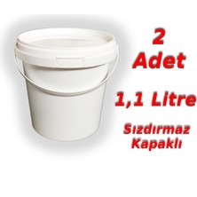 Decotone 1,1 Lt + 3 Lt + 5 Lt Plastik Kapaklı Kova Seti 6'lı Hobi Boya Gıda Yoğurt Kovası