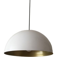 Mylights   Retro  Metal Sarkıt Avize Beyaz  Içi  Gold  Rustik Avize