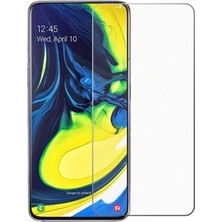 Fibaks Galaxy A80 Ekran Koruyucu Kısa Temperli Esnek Nano Bükülebilen Cam 9H Kırılmaz Cam Koruma