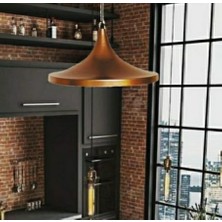 Mylights  Retro Rustik Mat Bakır Metal Sarkıt Avize 36 cm