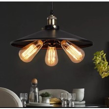 Mylights  Retro Metal 40 cm Üçlü Sarkıt Avize