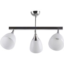 Mylights  Krom Kaplama 3 lü Üçlü Hareketli Sıralı Tavan Avize  Opal Cam Spor Modern Avize Opal Mat Beyaz Cam 