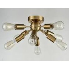 Mylights Retro Rustik Mat Dore Sekizli Tavan Avize