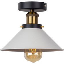 Mylights  Retro Rustik Beyaz  Plofonyer Tavan Avize Metal Modern Mat Altın Eskitme Kaplama Detay 