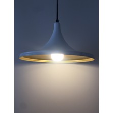 Mylights  Retro Beyaz Içi Sarı Metal Sarkıt 36 cm