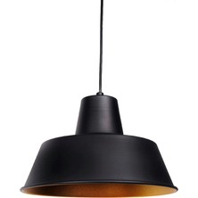 Mylights  Retro Siyah  Içi Sarı Metal Sarkıt Avize
