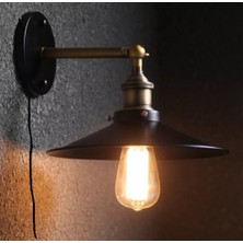 Mylights  Vinage Kablolu Anahtarlı Fişil Yatak Başı Duvar Aplik  Gece Lambası Okuma Lambası
