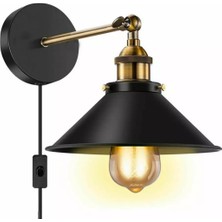 Mylights Retro Rustik Vintage Metal Mafsalı Aplik Duvar Lambası Tek Fiyatıdır  22 cm En