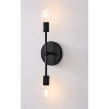 Mylights Retro Rustik Ikili Aplik Siyah E27 Duy