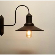 Mylights  Retro Kuğu Aplik Siyah ve Eskitme Renk Rustik Aplik