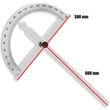 Badem10 Dw Açılı Iletki Gönye Açı Ölçer 300-600 mm Ölçüm Cetveli