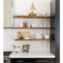 Karadeniz Dizayn Doğal Ahşap Raf 3'lü Takım - 120 x 20 cm