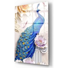 Eliza Home  Tavus Kuşu Cam Tablo