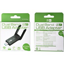Bintech Dual Band USB 3.0 Adaptör Kablosuz Wifi Alıcı AC1200 Mbps