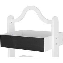 Yedi Home & Decor Çok Amaçlı Üç Katlı Ahşap Mutfak ve Banyo Raf SISTEMI-SEBZELIK_9041 Black Board