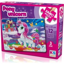 KS Games Jp 31007  Ks, Pony Unicorn Jumbo Puzzle 12 Parça