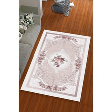 Miray Tekstil İpek Kadife Pembe Renkli Göbekli Desen Lastikli Halı Örtüsü