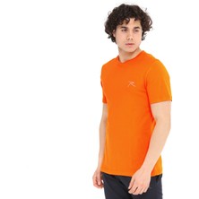 Raru Erkek  Pamuk T-Shirt Gravıs Oranj