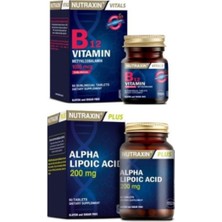 Nutraxin Takviye Edici Gıda Alpha Lipoic Acid 200 Mg 60 Tablet Vitamin B12 1000 Mg 60 Tablet