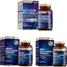 Nutraxin Keratin Formula 60 Tablet + Kadın + Erkek Tam Destek Multivitamin