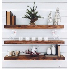 Karadeniz Dizayn Doğal Ahşap Raf 3'lü Takım - 100 x 20 cm