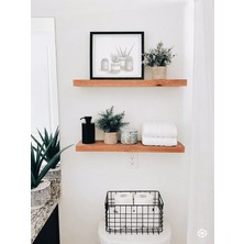 Karadeniz Dizayn Doğal Ahşap Raf 2'li Takım - 80 x 20 cm