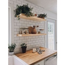 Karadeniz Dizayn Doğal Ahşap Raf 2'li Takım - 150 x 20 cm