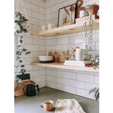 Karadeniz Dizayn Doğal Ahşap Raf 2'li Takım - 140 x 20 cm