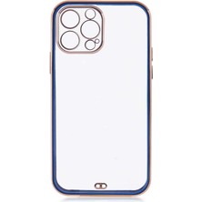 Case 4U Apple iPhone 12 Pro Max Kılıf Kamera Korumalı Pastel Renk Voit Clear Kapak Lacivert