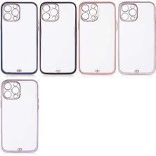 Case 4U Apple iPhone 12 Pro Max Kılıf Kamera Korumalı Pastel Renk Voit Clear Kapak Lacivert