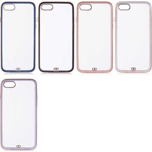 Case 4U Apple iPhone SE 2022 / SE 2020 / iPhone 7 / iPhone 8 Kılıf Kamera Korumalı Pastel Renk Voit Clear Kapak Lacivert