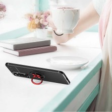 Case 4U Xiaomi Redmi Note 11 Kılıf Mıktanıslı Autofocus Shockprof Ravel Yüzüklü Standlı Slikon Kapak Siyah