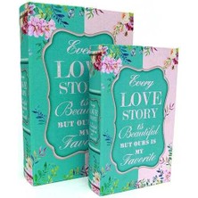 HSRC Kutu Kitap Love Story 2'li Set Kitap Kutusu Dekoratif Hediyelik