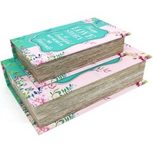 HSRC Kutu Kitap Love Story 2'li Set Kitap Kutusu Dekoratif Hediyelik