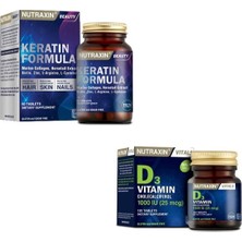 Nutraxin Keratin Formula Saç Bakım Tableti + D3 120 Tablet 1000IU
