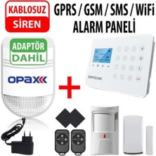 Opax ARD-575 Gprs/Wifi Kablolu/Kablosuz Alarm Paneli ve Bgr-09 Kablosuz Harici Siren