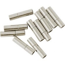 Tahan 4X10 Set Gümüş Deri Tutkalı Süngü Içinde Push Tube Toka Takı Yapımı 17X4MM 4 Adet (Yurt Dışından)